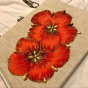 Vintage orange flower Purse